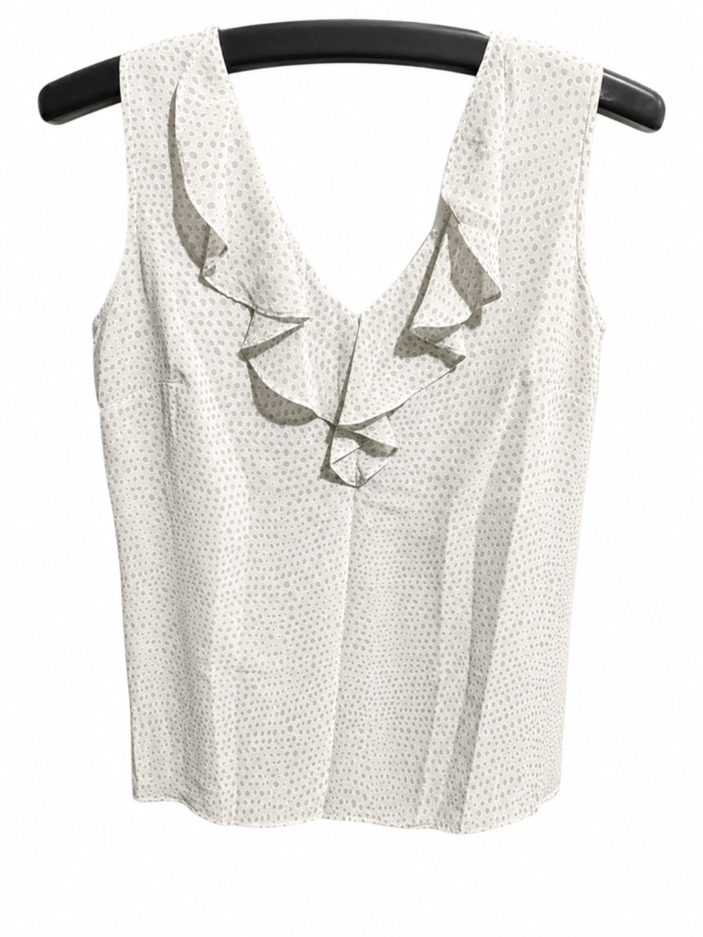Banana Republic Sleeveless Ruffle V-Neck Women's Top in Off-White